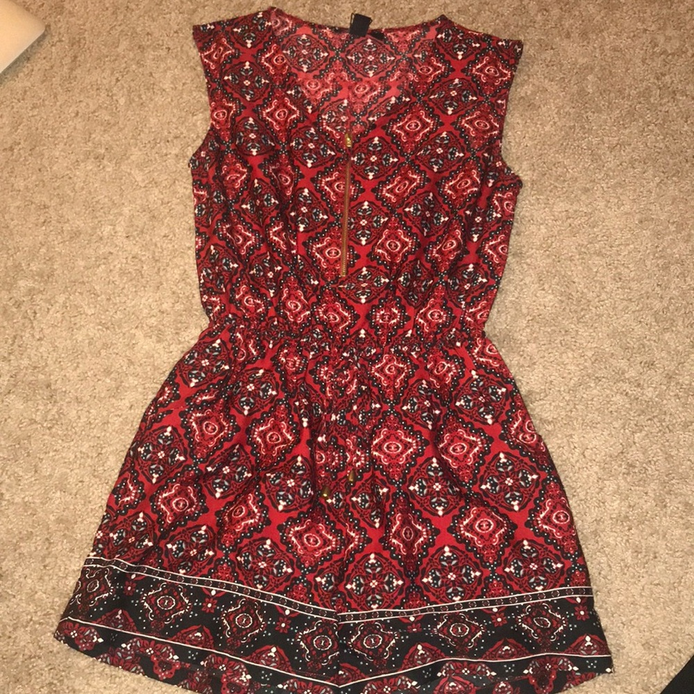 Red Pattern Romper